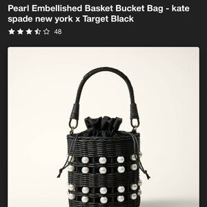 Pearl Embellished Basket Bucket Bag Kate Spade Target - New York Collection NWT